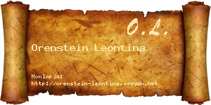 Orenstein Leontina névjegykártya